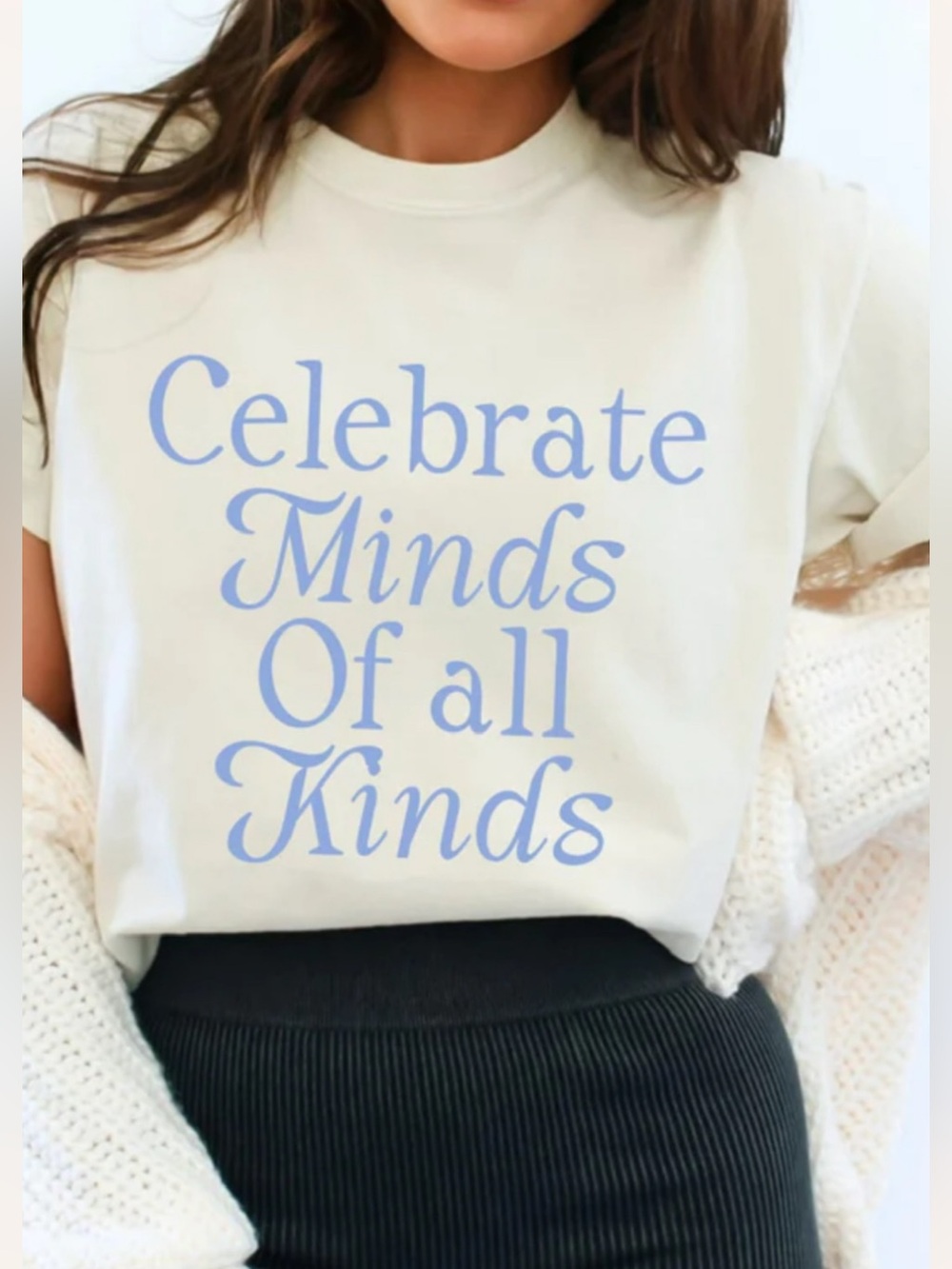 Celebrate Minds of All Kinds T Shirt Comfort Colors Size Large Retro Advocacy